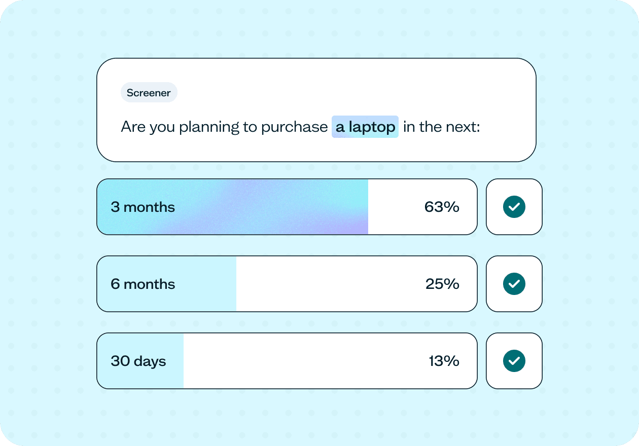 How to screen participants with purchase intent: Template