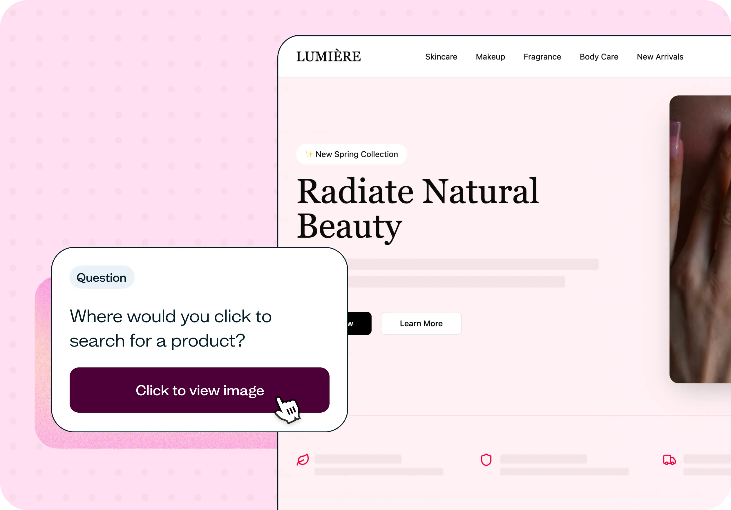 Test product visibility and navigation