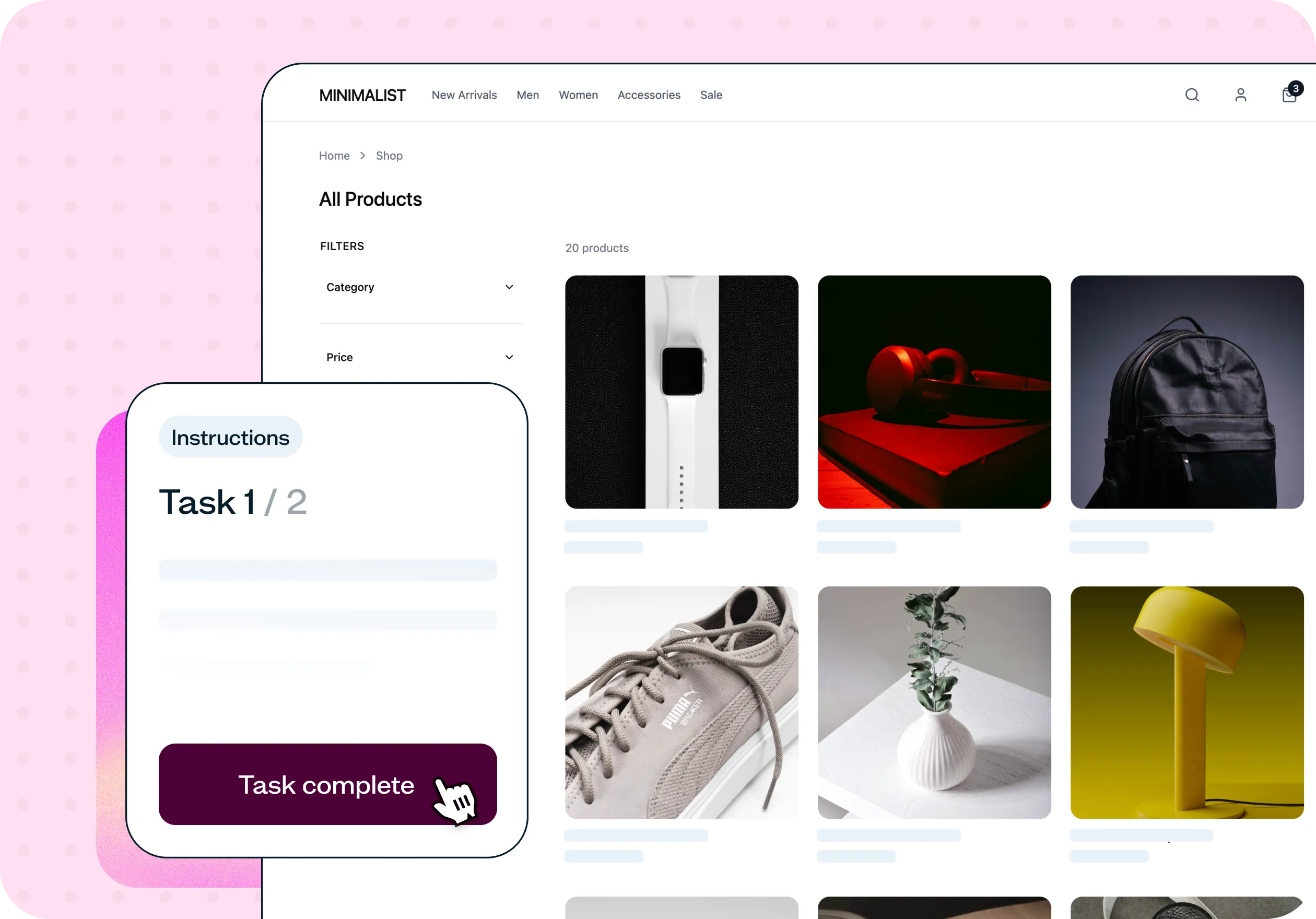Test the online shopping experience