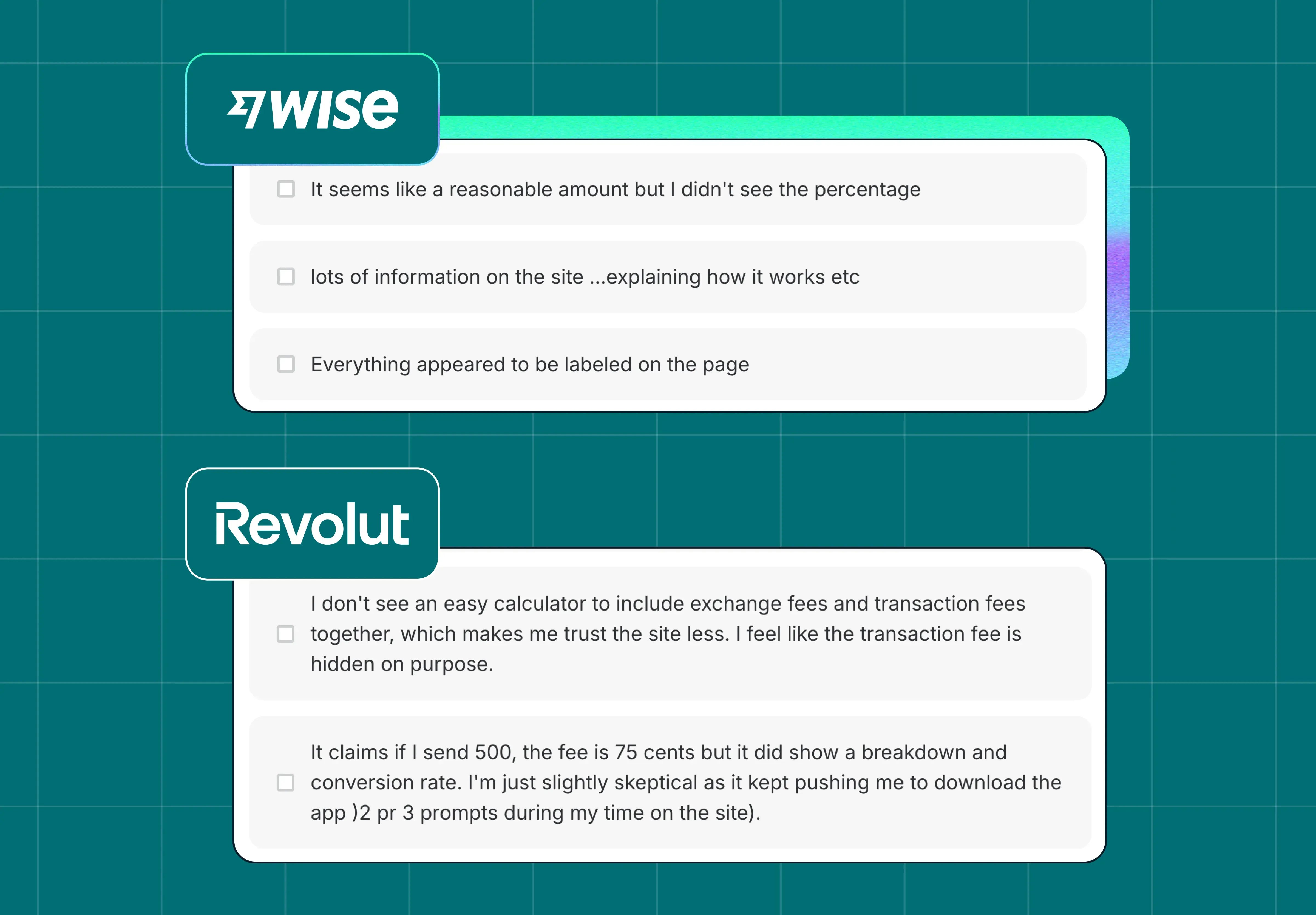 Fee transparency in UX: Wise vs Revolut