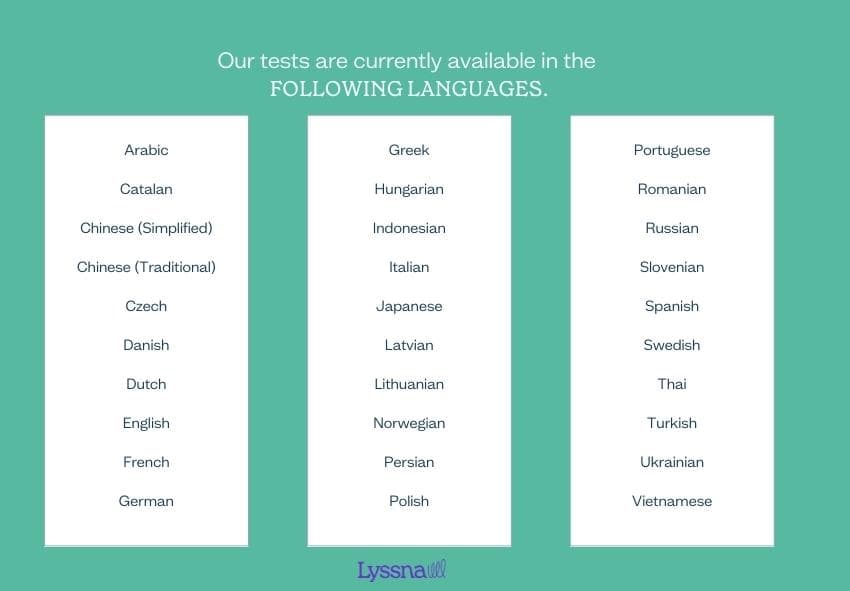 Multi-language testing