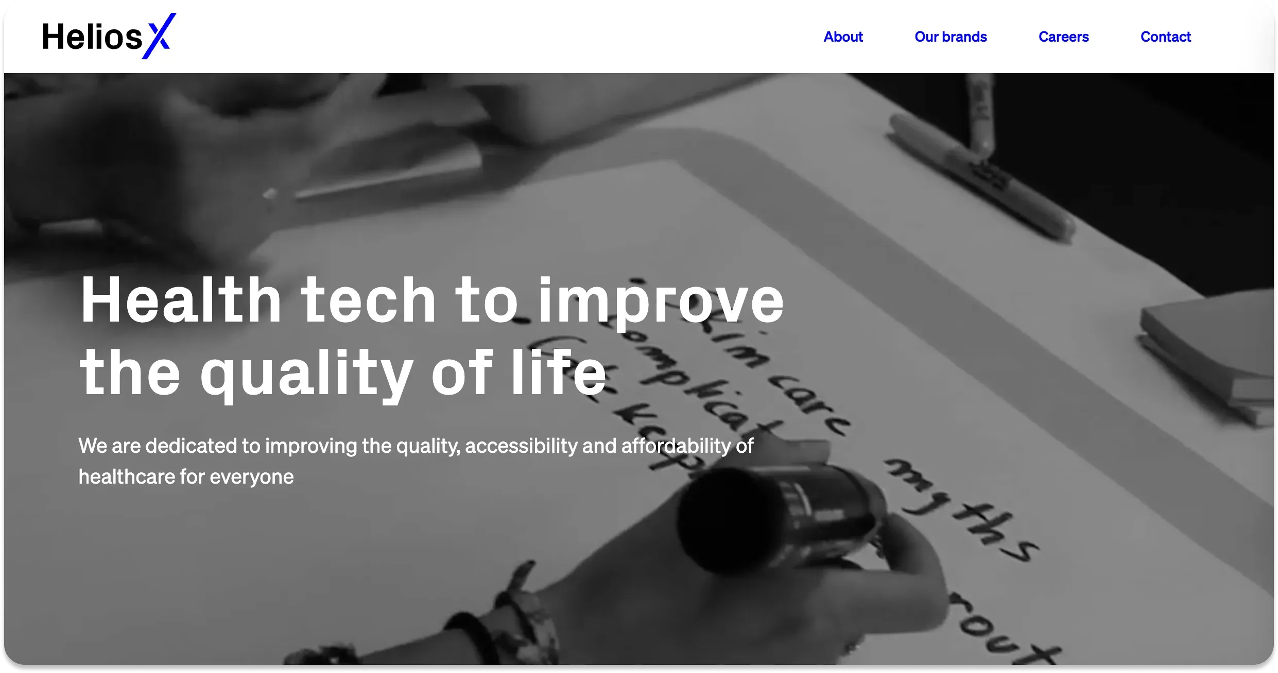 The homescreen of HeliosX