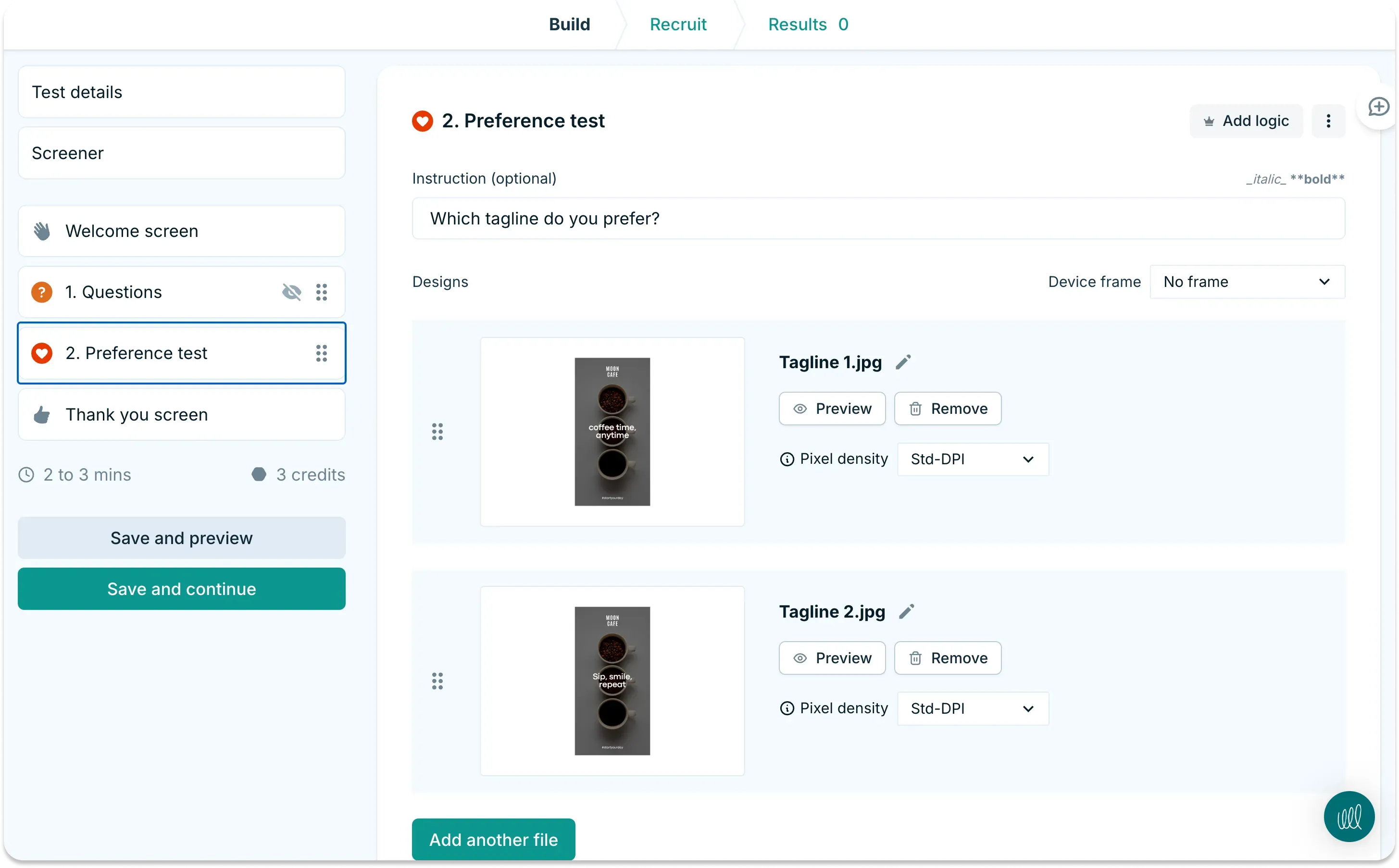 Usability testing guide - Preference testing