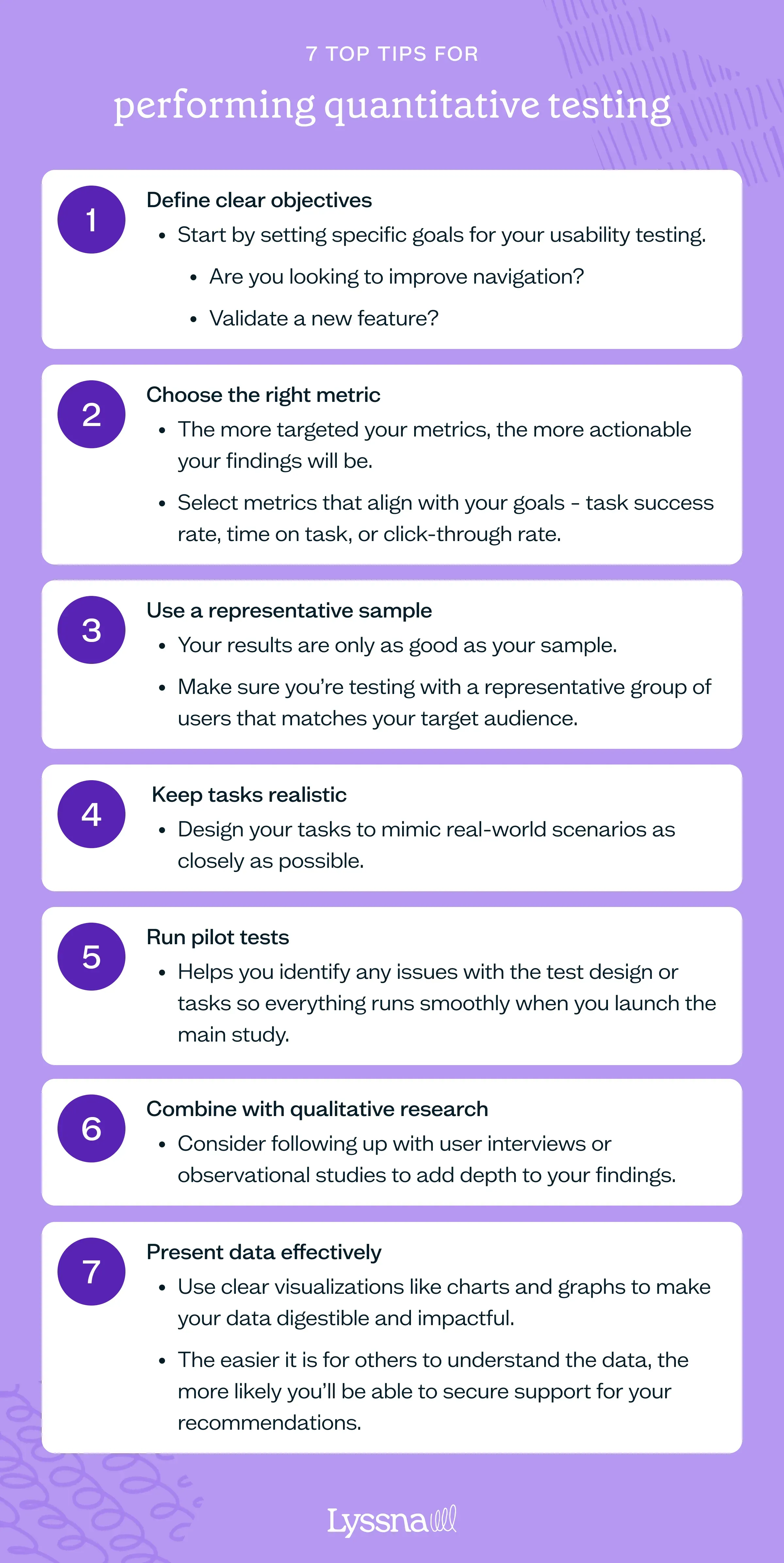 The seven top tips for performing quantitative usability testing