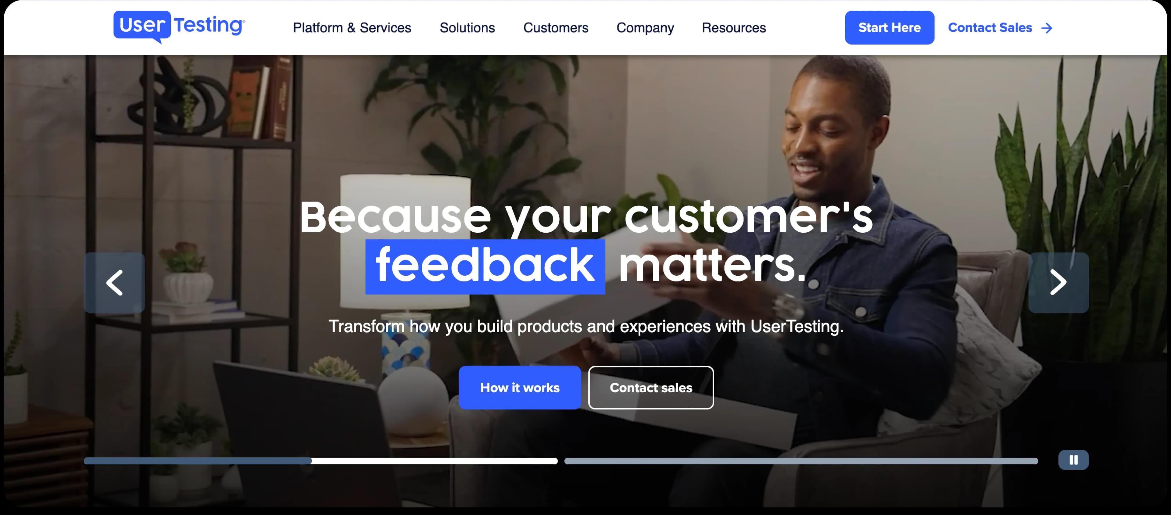 UserTesting homepage