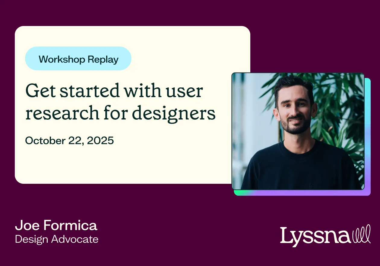 Get started with user research for designers -Lyssna website video header image