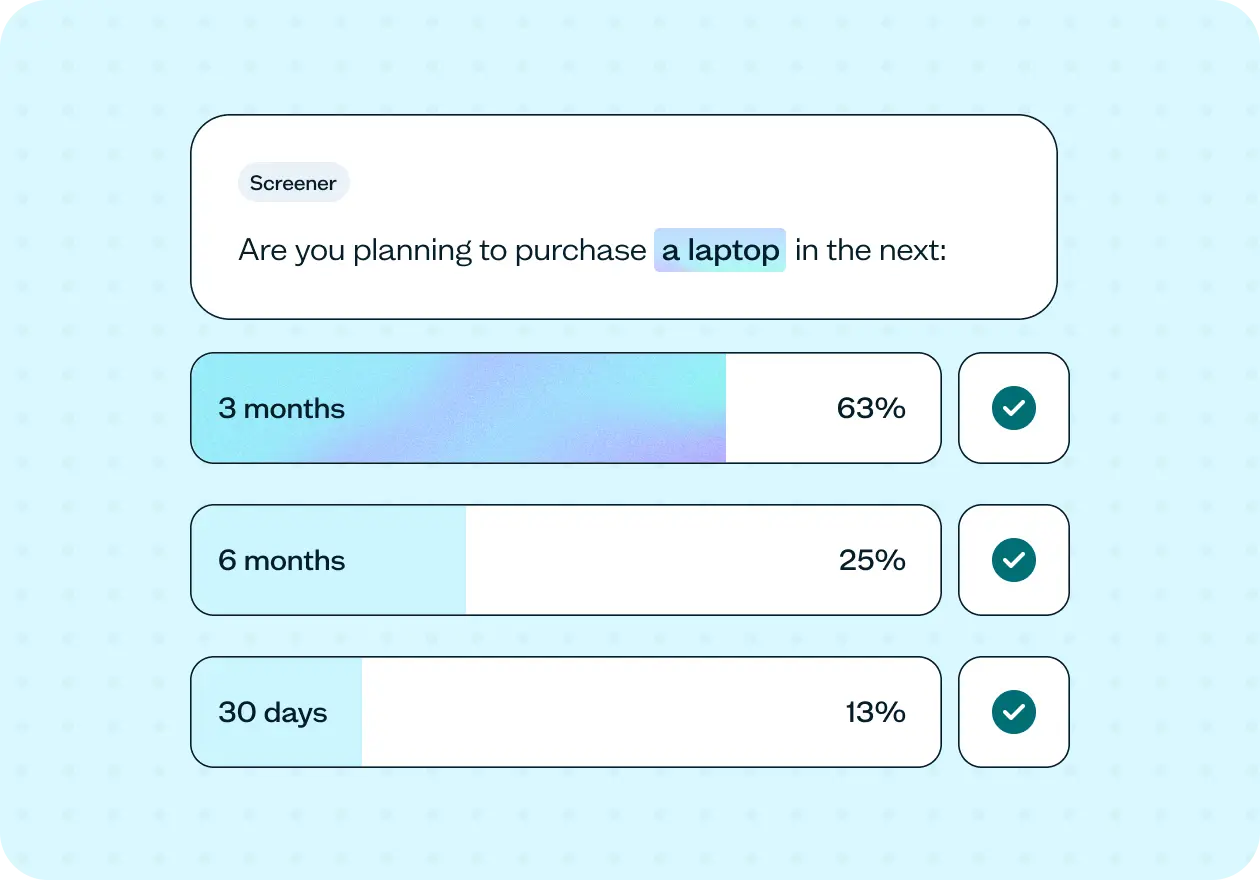 How to screen participants with purchase intent: Template