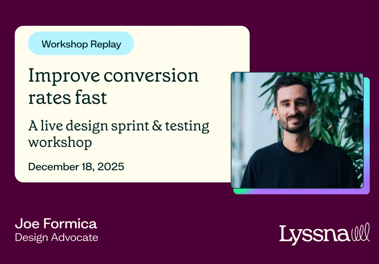 Live workshop: Improve conversion rates fast