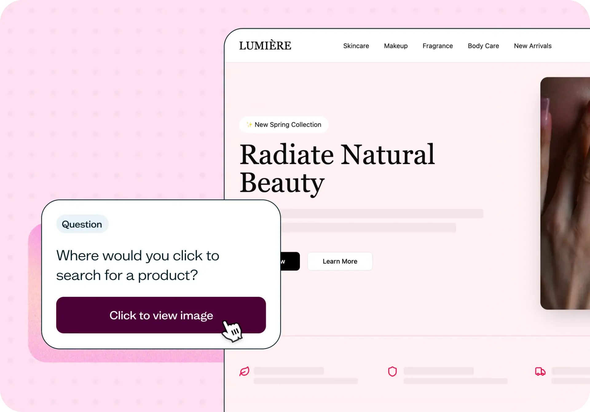 Test product visibility and navigation