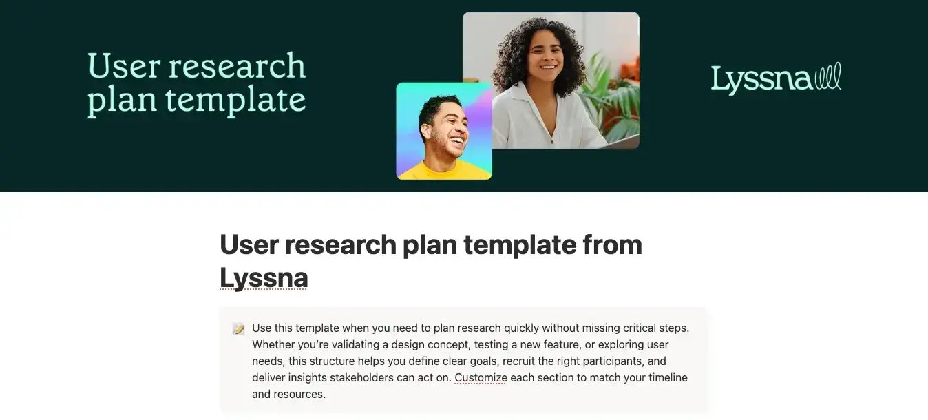 User research plan