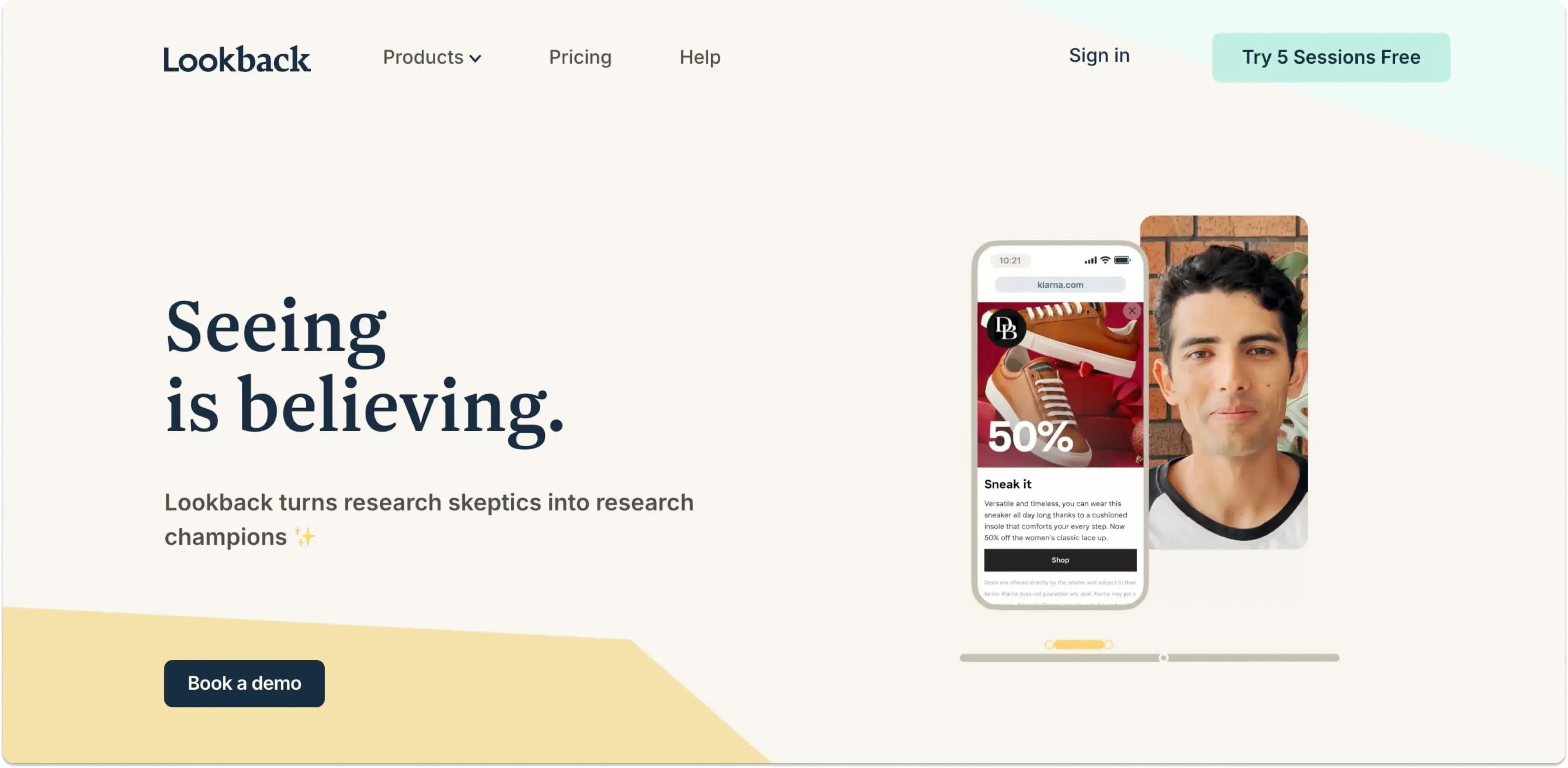 The home screen of the user research platform, Lookback