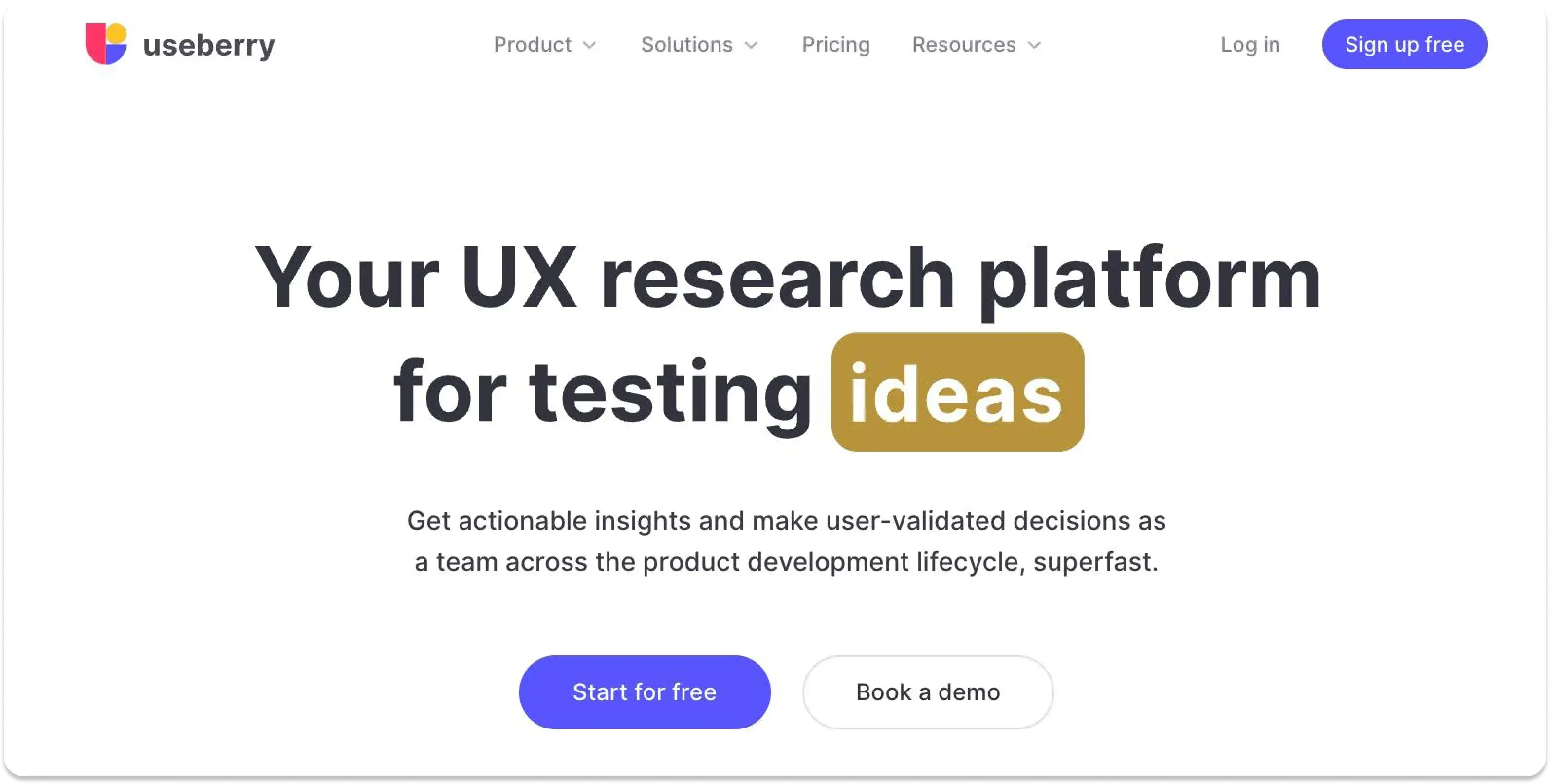 The home screen of the user research platform Useberry