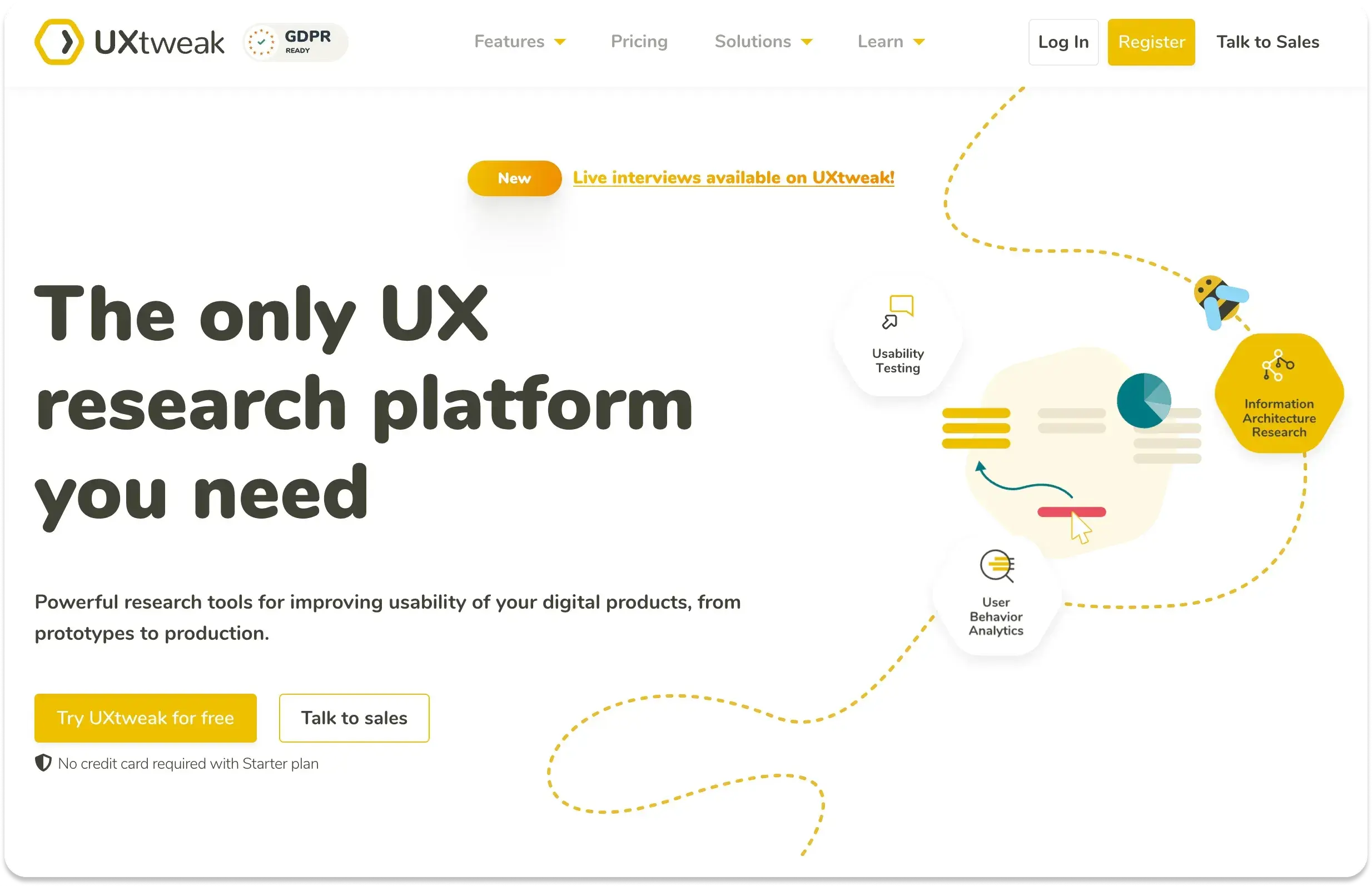 The UXTweak homepage
