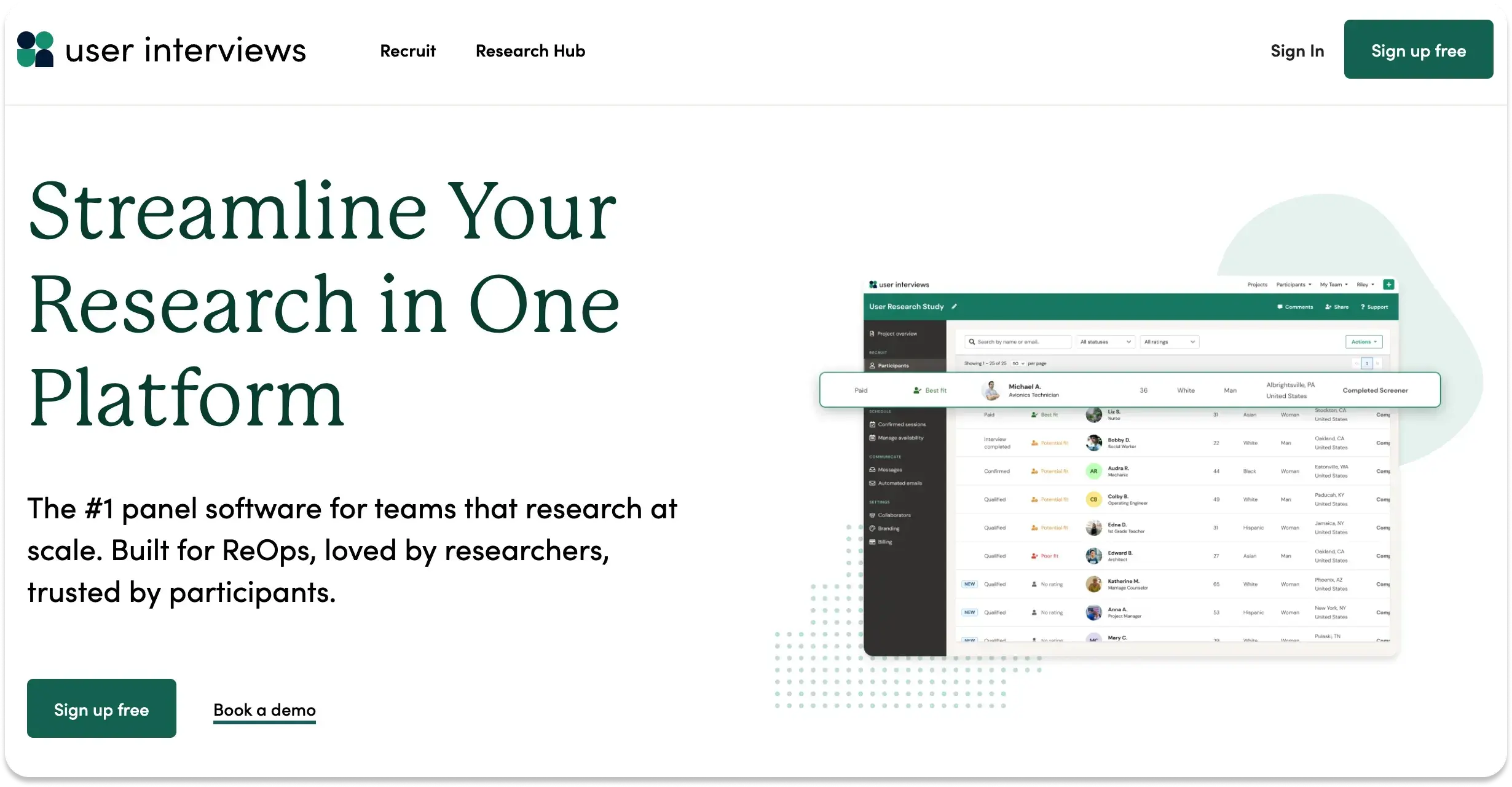 The User Interviews website