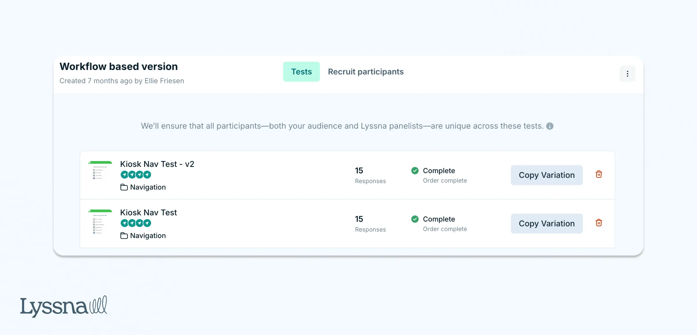 An example of the different tests that LocknCharge conducted through Lyssna