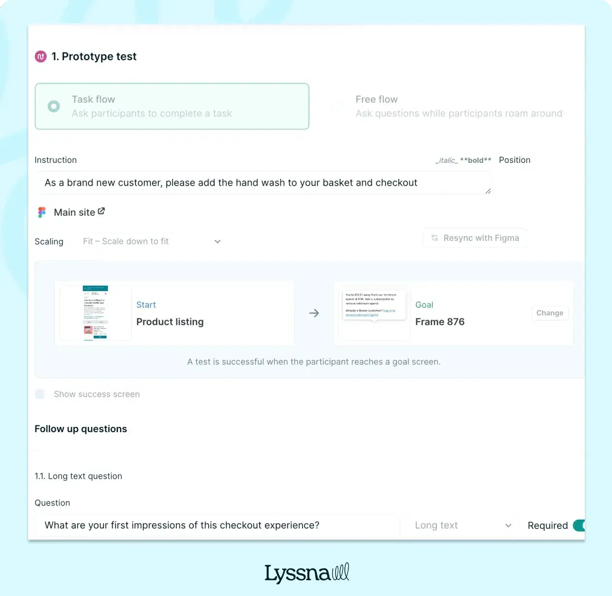 An example of Bower Collective's prototype test they created in Lyssna.