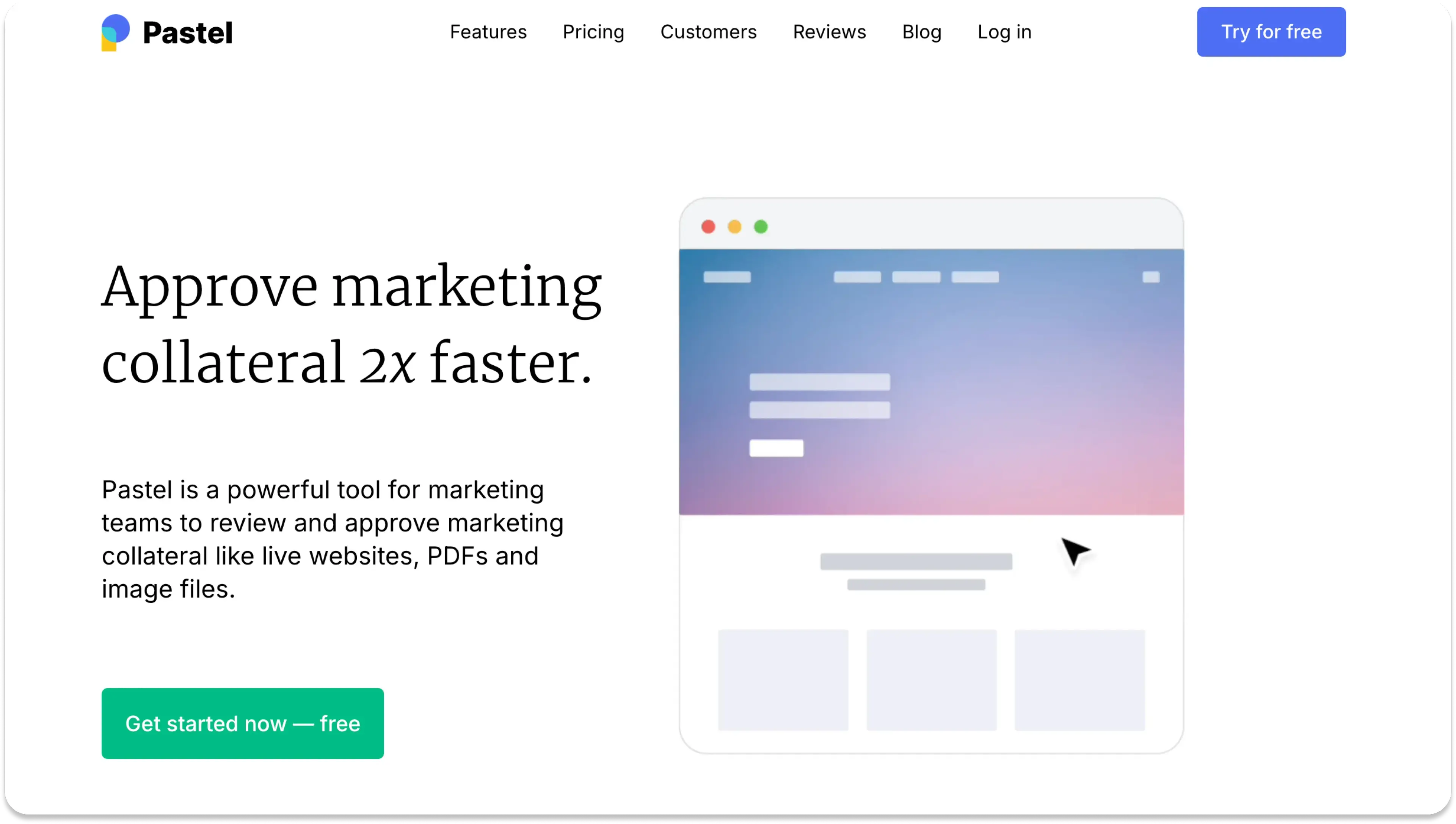 Pastel homepage
