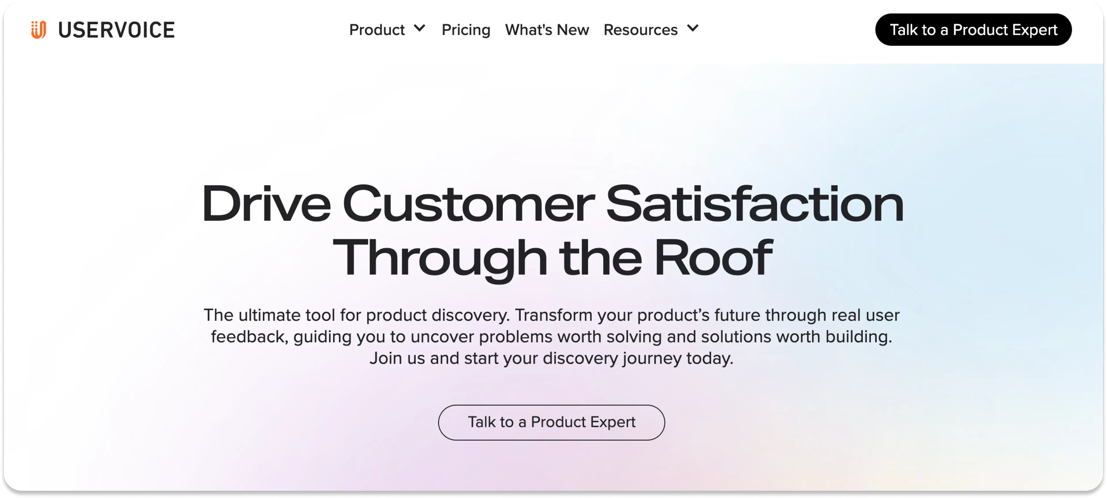 Uservoice homepage