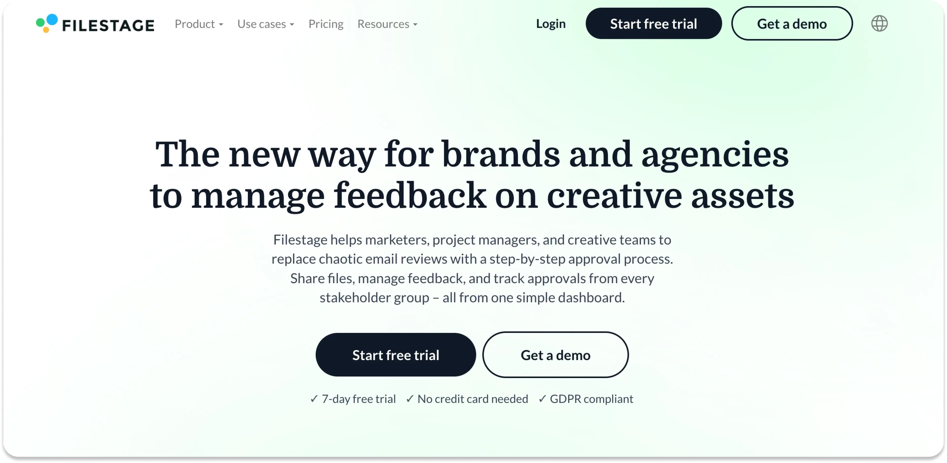Filestage homepage