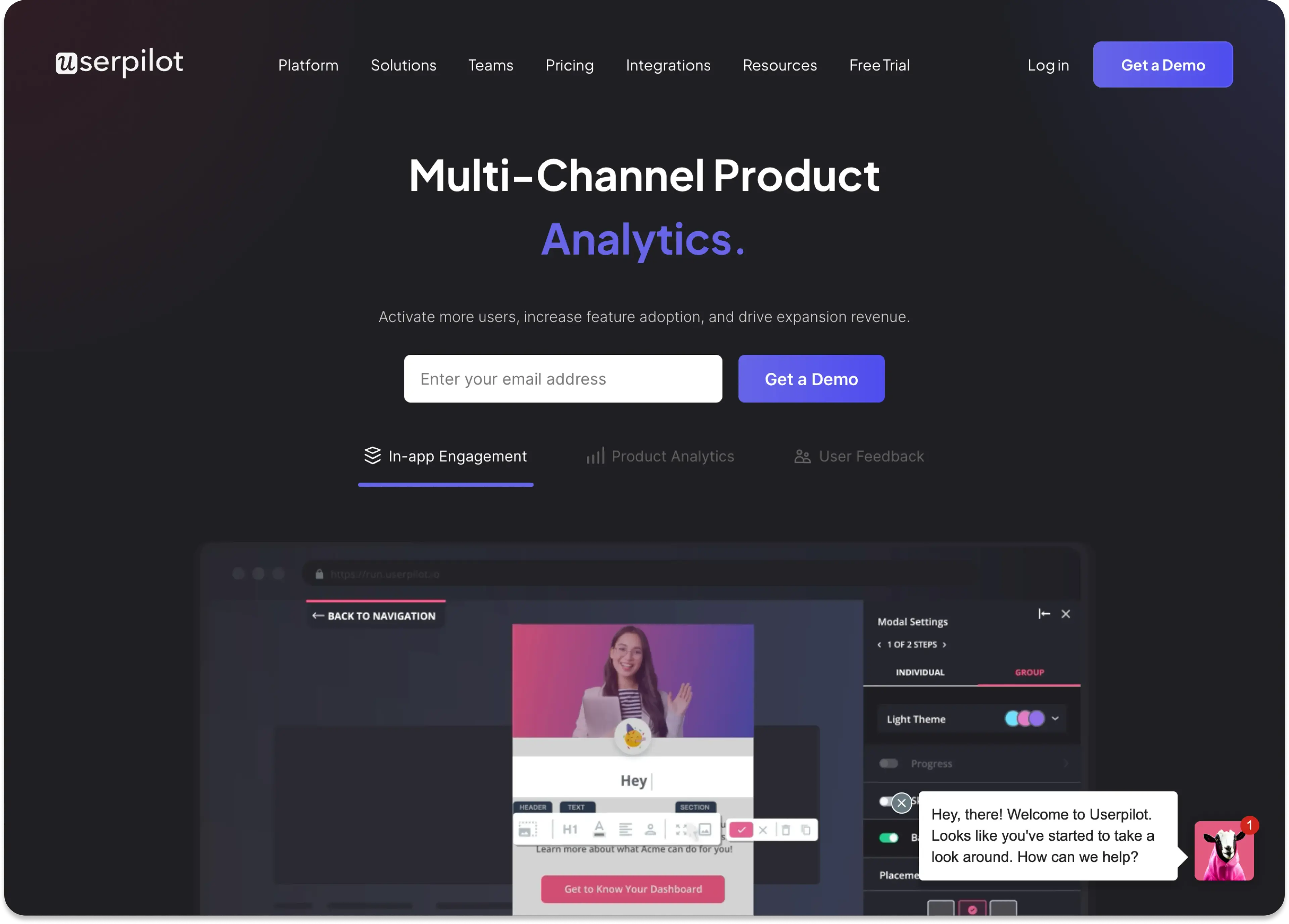Userpilot homepage