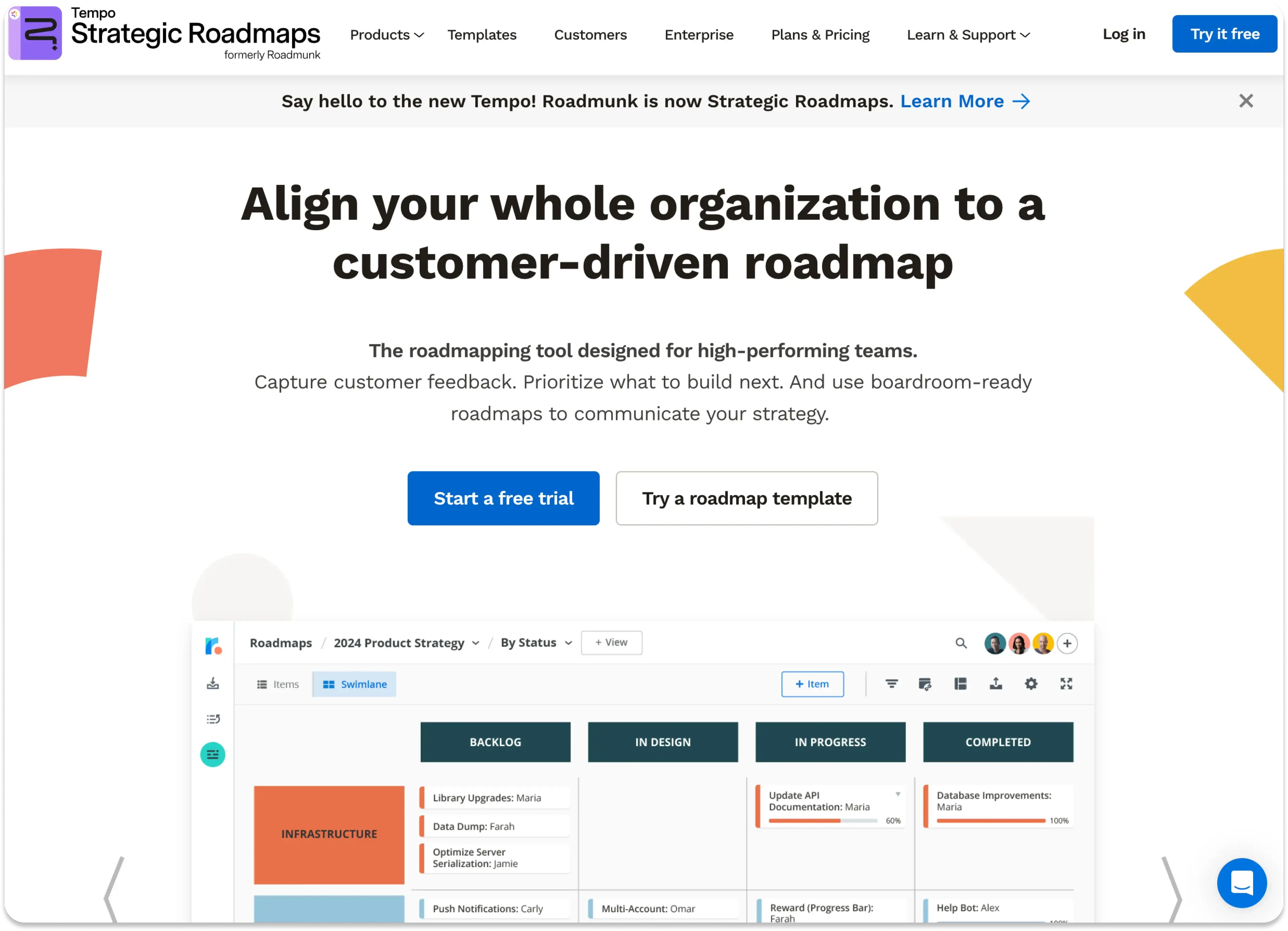 Strategic Roadmaps homepage