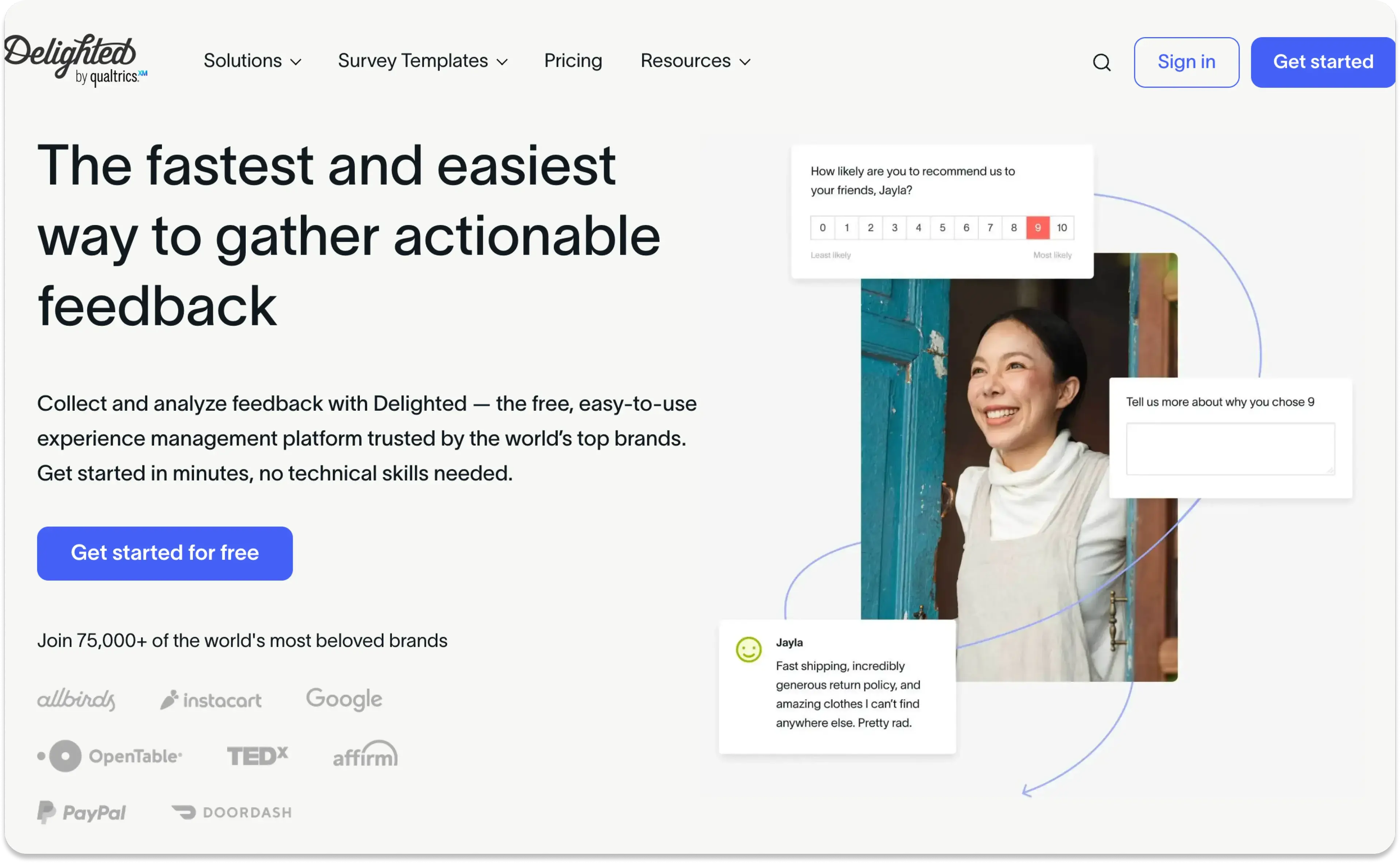 Delighted Homepage