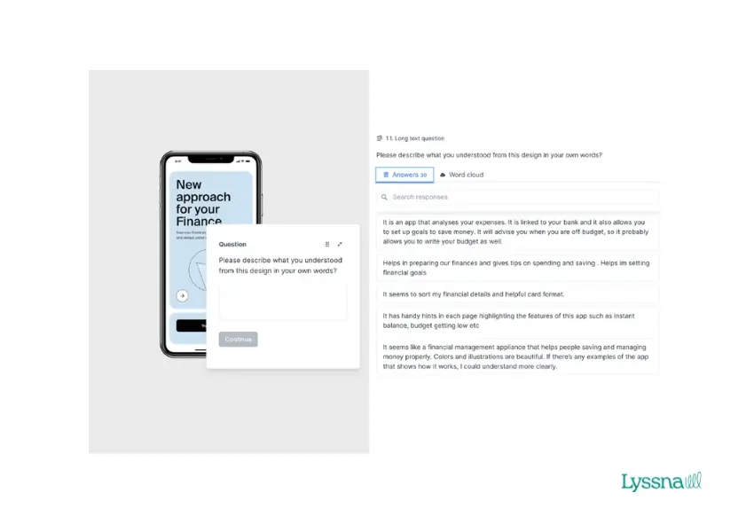 Long text survey questions in Lyssna