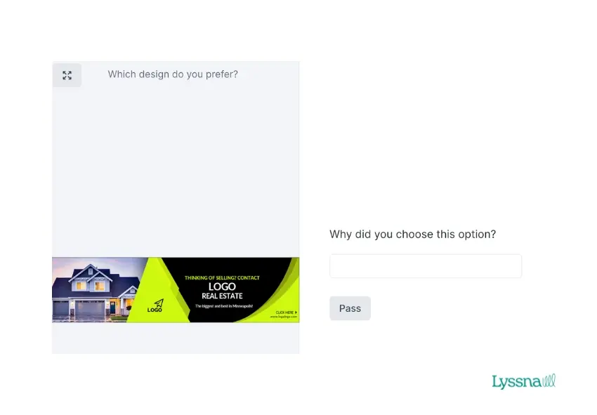 Short text survey questions in Lyssna
