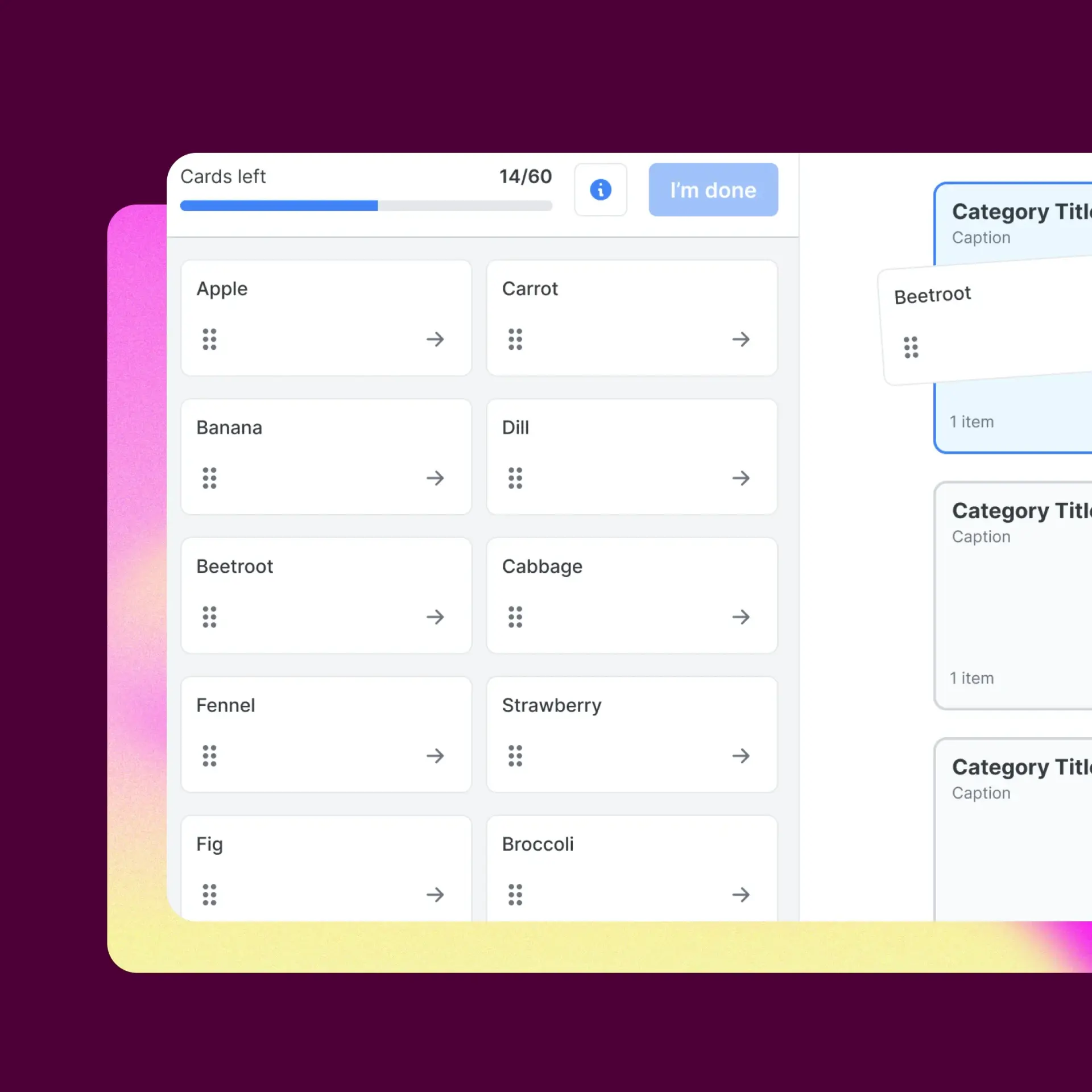Card sorting software